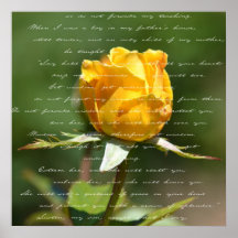 Poetic Yellow Rose Poster