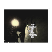 poetry is jump and murder postcard