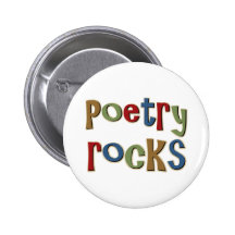 Poetry Rocks Pinback Buttons