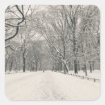 Poet's Walk - Central Park Winter Square Stickers