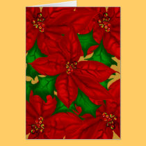 Poinsetta Bouquet Christmas Card cards