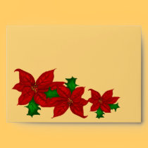 Poinsetta Bouquet Christmas Envelope envelopes