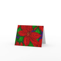 Poinsetta Bouquet Christmas Note Card