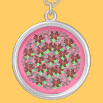 Poinsetta Necklace in the Pink Silver Lace necklaces