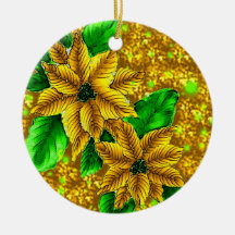 Poinsettia 2 Designs in 1 Christmas Ornament