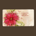 Poinsettia and Holly Address Label labels