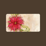 Poinsettia and Holly Address Label labels