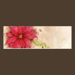 Poinsettia and Holly Gift Tag business cards