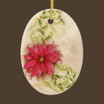 Poinsettia and Holly Ornament ornaments