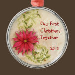 Poinsettia and Holly Ornament ornaments
