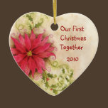 Poinsettia and Holly Ornament ornaments