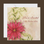 Poinsettia and Holly Party Invitation invitations