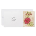 Poinsettia and Holly Photo Card