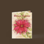 Poinsettia and Holly Solstice Card cards