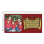 Poinsettia Banner Personalized Photo Card