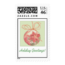 Poinsettia Bauble Postage