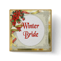 Poinsettia Bells Wedding buttons