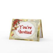 Poinsettia Bells Wedding card