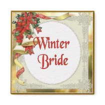 Poinsettia Bells Wedding magnets