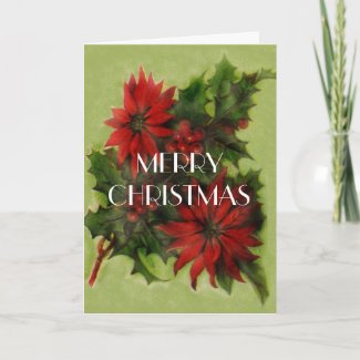 Poinsettia Christmas card card