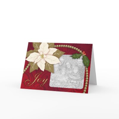 Poinsettia Christmas Card Template card