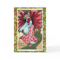 Poinsettia Christmas Girl Card
