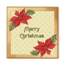 Poinsettia Christmas magnets