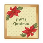 Poinsettia Christmas magnets