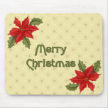 Poinsettia Christmas Mouse Pad