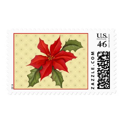 Poinsettia Christmas Postage postage