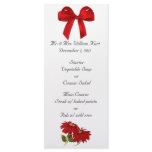 Poinsettia Christmas Reception Menu Rack Cards
