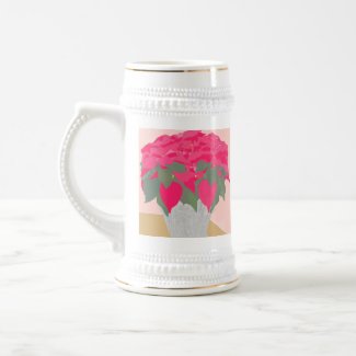 Poinsettia Christmas Stein mug