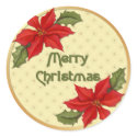 Poinsettia Christmas stickers
