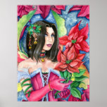 Poinsettia Fairy Fantasy Christmas Fine Art Poster posters