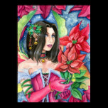 Poinsettia Fairy Fantasy Christmas Fine Art Poster