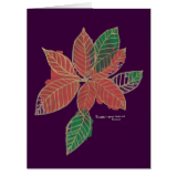 Poinsettia Floriography Inkblot Art Greeting Cards