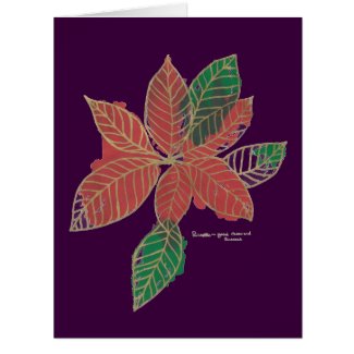 Poinsettia Floriography Inkblot Art Greeting Cards