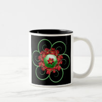 Poinsettia Fractal Christmas Mug mugs