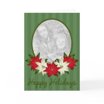 Poinsettia Frame Christmas Card Template