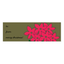 Poinsettia Gift Tag business cards