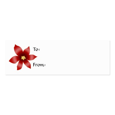 Poinsettia Gift Tag Business Card Template by Christianphotogirl
