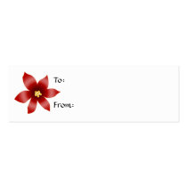 Poinsettia Gift Tag business cards