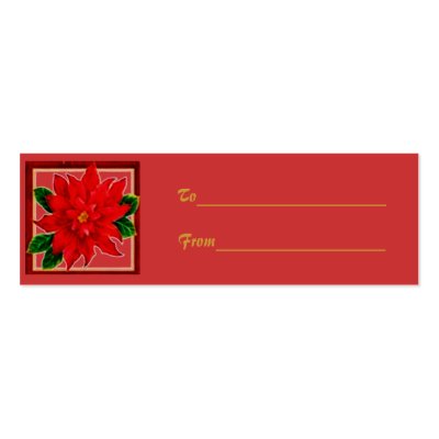 Poinsettia Gift Tag Business Card by elenaind