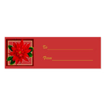 Poinsettia Gift Tag business cards by elenaind Poinsettia Gift Tag business cards