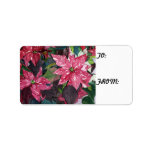 Poinsettia gift tags custom address labels