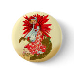 Poinsettia Girl Button