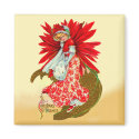 Poinsettia Girl magnets by Memory_Lane Poinsettia Girl magnets