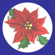 Poinsettia Greeting Card Sticker by RealPotential Poinsettia Greeting Card Sticker
