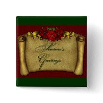 Poinsettia Happy Holidays buttons