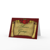 Poinsettia Happy Holidays cards